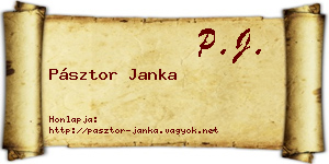 Pásztor Janka névjegykártya