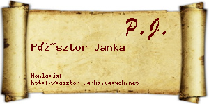 Pásztor Janka névjegykártya